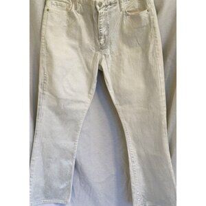 Frame White Silver Embossed Jeans, Le Crop Mini Boot Cut, Size 31